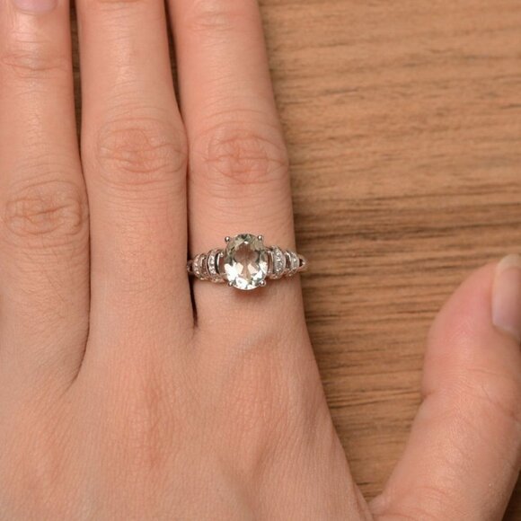 💎 Refine Oval Pure Zircon Romantic Silver Elegant Rings for Women, PD357 - Picture 3 of 5